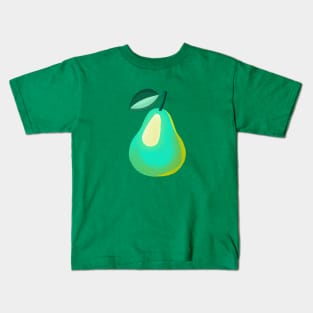 Mid Century Pear Turquoise Kids T-Shirt